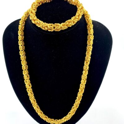 18k Gold filled chain & bracelet set