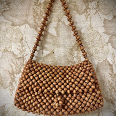 1960s Walborg Wooden Beaded Purse