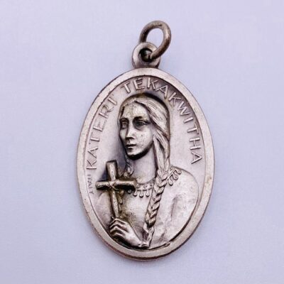 Vintage Native American Saint Kateri Tekakwitha, Lily of the Mohawks Pendant