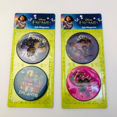 Disney Encanto Round Magnets 4″ Power Trio, Familia, Sister Goals – NEW