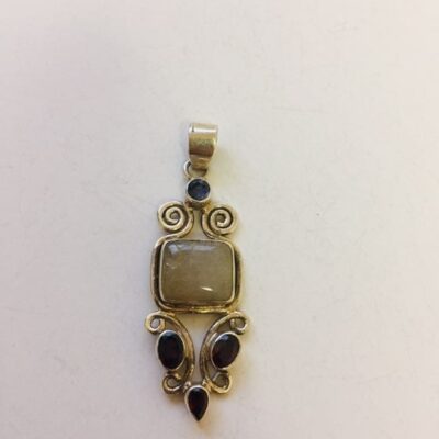 Sterling Amethyst Garnet Pendant