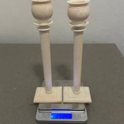 PAIR – Carved Bovine Bone Candlesticks (See Price Comp)