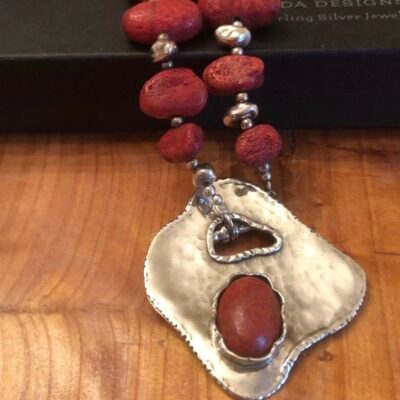 RARE Silpada Sterling Silver Red Sponge Coral Necklace N0900