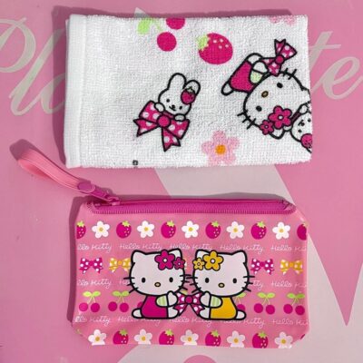 Hello Kitty & Mimmy + Cathy Pouch/Hand Towel Set