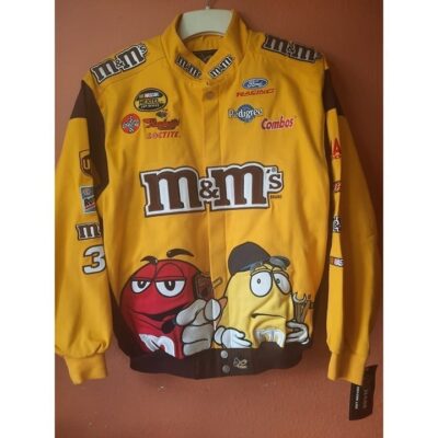 NWT VTG Med Chase Authentics Drivers Line M&M”s Nascar Jacket Coat Yellow