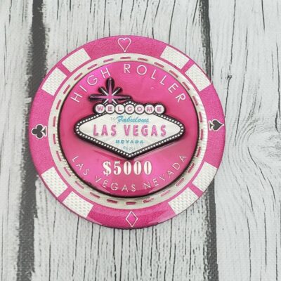 2D HIGH ROLLER LAS VEGAS POKER CHIP MAGNET