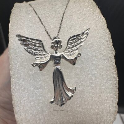 Vintage Sterling Angel Fairy Goddess Pendant and chain