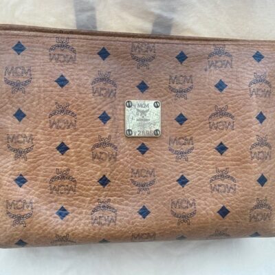 MCM Leather Monogram Clutch/ Pouch