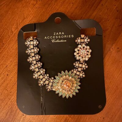 ZARA Statement Necklace Brilliant Faceted Crystals Vintage