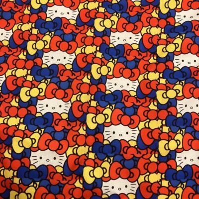 SPECIAL 1 Yard Hello Kitty Ribbons Bows Cotton Fabric BTY