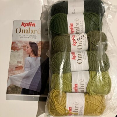 Katia ombre 100% extrafine merino yarn LOT of 6 green shades