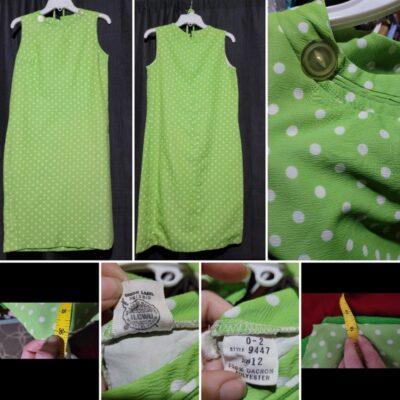 Vintage green polka dot ILGWU Size 12