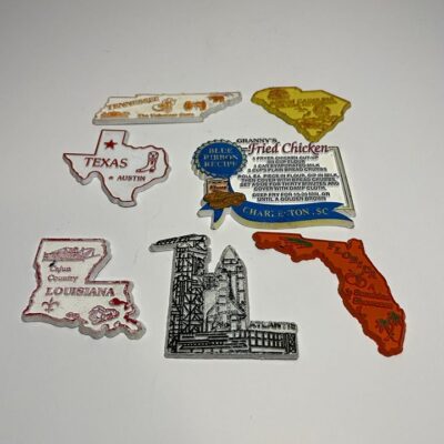 Vintage Magnets Texas South Carolina Florida Souvenir Travel Rubber State Travel