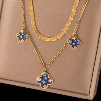 18k Gold Plated Double Necklace