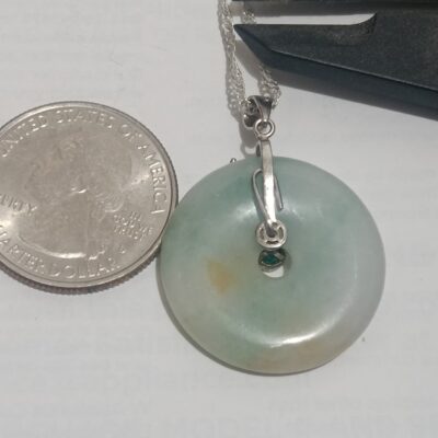 Type a natural Lucky green jade Pendant