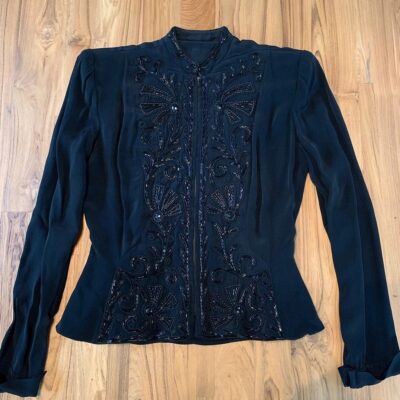 Vintage 1940s Black Beaded Jacket