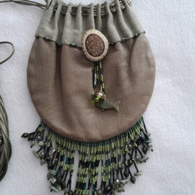 BEADED. HAND MADE. DECORATIVE POUCH