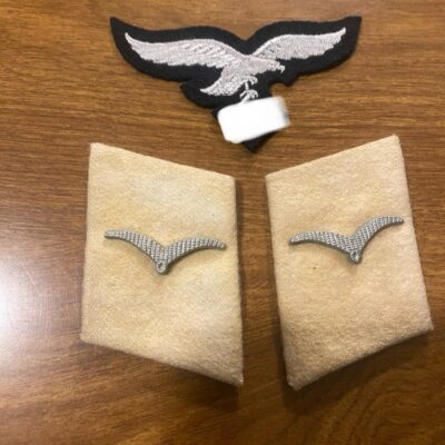 Vintage original ww2 collar tabs and eagle HG luftwaffe