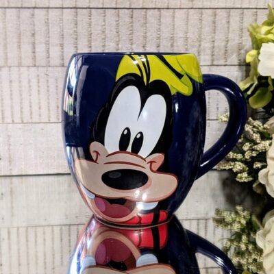 Disney Goofy Garwish! Mug Disney Parks Large Blue Ceramic Barrel Face Coffee Mug