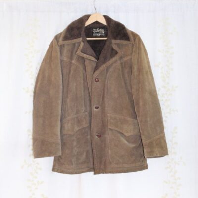 Vintage Sears The Leather Shop Brown Suede Faux Fur Lined Jacket Men’s 40 Reg