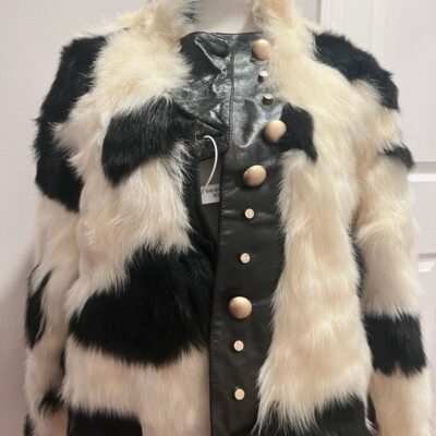 Real Fur women winter coat fashion short leather overcoat