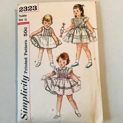 Simplicity 2323 Infant’s Party Dress & Slip with Gathered Full Skirts Size 1/2