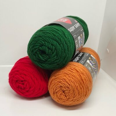 Red Hear Super Saver Yarn-Mix Bundle “Hunter Green” “Cherry Red” & “Carrot”