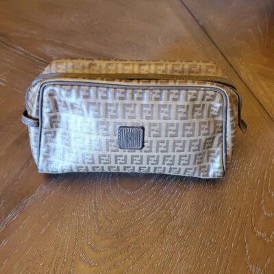 Vintage fendi Canvas cosmetic pouch