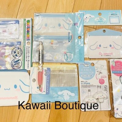 7 PC CINNAMOROLL BUNDLE FASTENER CASE POUCH COIN CARD ID CASE CABLE PROTECTOR