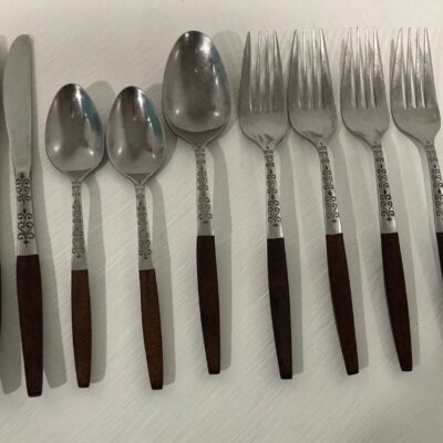 Interpur Stainless Japan Flatware w/Brown Synthetic Wood Handle MCM