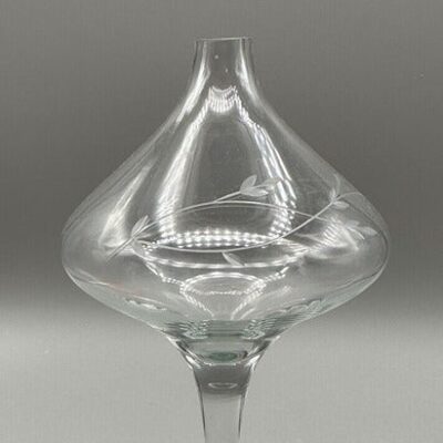 Oil Lamp Princess House Libbey Handblown Crystal No Wick Rec K-1 Kerosene 8.25″