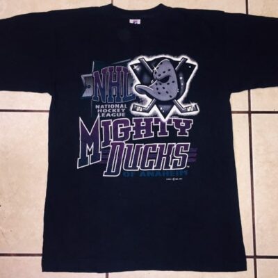 Vintage 90s Y2K Inaugural 93 Disney Anaheim Mighty Ducks NHL Hockey Shirt Sport