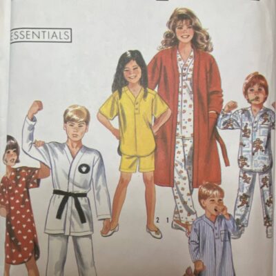 1990 Simplicity 9936 Unisex S to L Pajamas Nightshirt Robe Uncut Complete