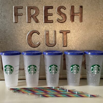 NEW 5 Starbucks Reusable Cold Cup Clear Confetti Color Changing Venti Straw Lid