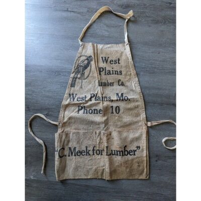 Vtg West Plains Missouri Lumber Company Advertising Canvas Hardware  Nail Apron