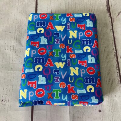 Vintage Giordano Alphabet Blue Decorator Fabric Letters Print Material 103X45” ~