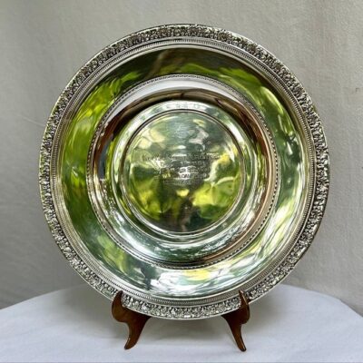 Beautiful 9.5″ Reed & Barton Medici Sterling Marked Silver Plate Engraved