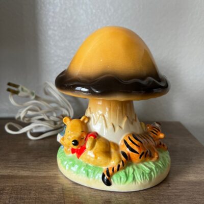 Vintage Winnie the Pooh Mushroom Lamp