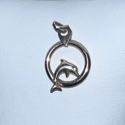 Dolphin 14K pendant 1”