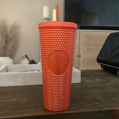 NEW AUGUST 2022 Starbucks Venti Orange Fall Tumbler 24oz