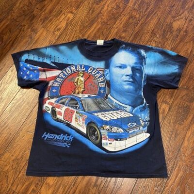 Chase Authentics Dale Earnhardt Jr # 8 All Over Print T-Shirt National Guard XL