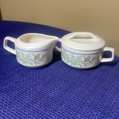 Lenox Temper Ware Fancy Free Butterfly Sugar Creamer Set Lid