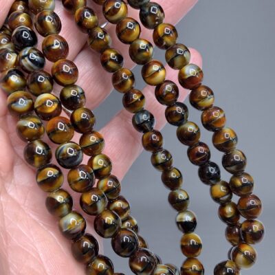 Vintage Carlisle Tiger’s Eye Glass Bead Necklace