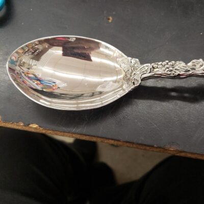 Godinger Sterling Silver Plated Serving Spoon Grape Pattern