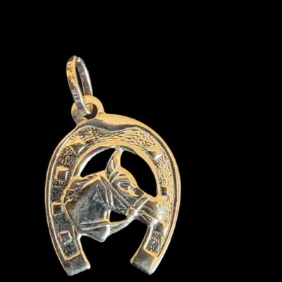 K18 Lucky Horseshoe Head Pendant