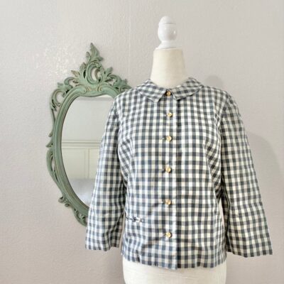 Vintage Jacklin Check Plaid Collared Cro