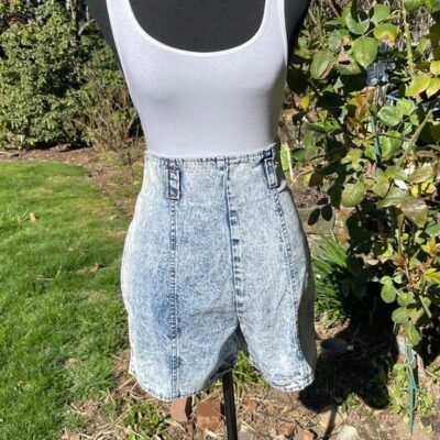 Vintage acid wash high waist shorts