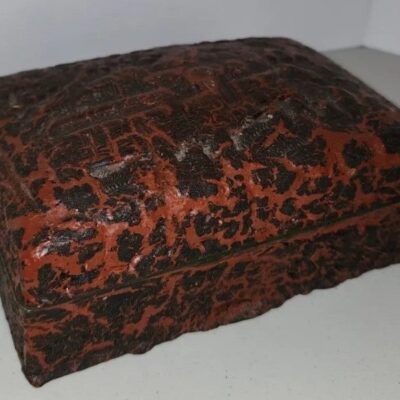 Antique 19th Century Real Carved Chinese Cinnabar Box Estate Piece