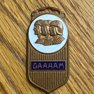 Antique 1920’s GRAHAM Automotive Company Grill Badge Radiator Badge