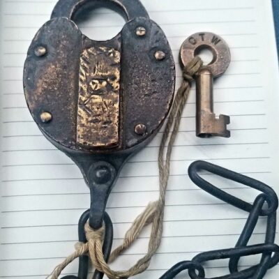 Antique Grand Trunk Railroad Brass Lock With Key!